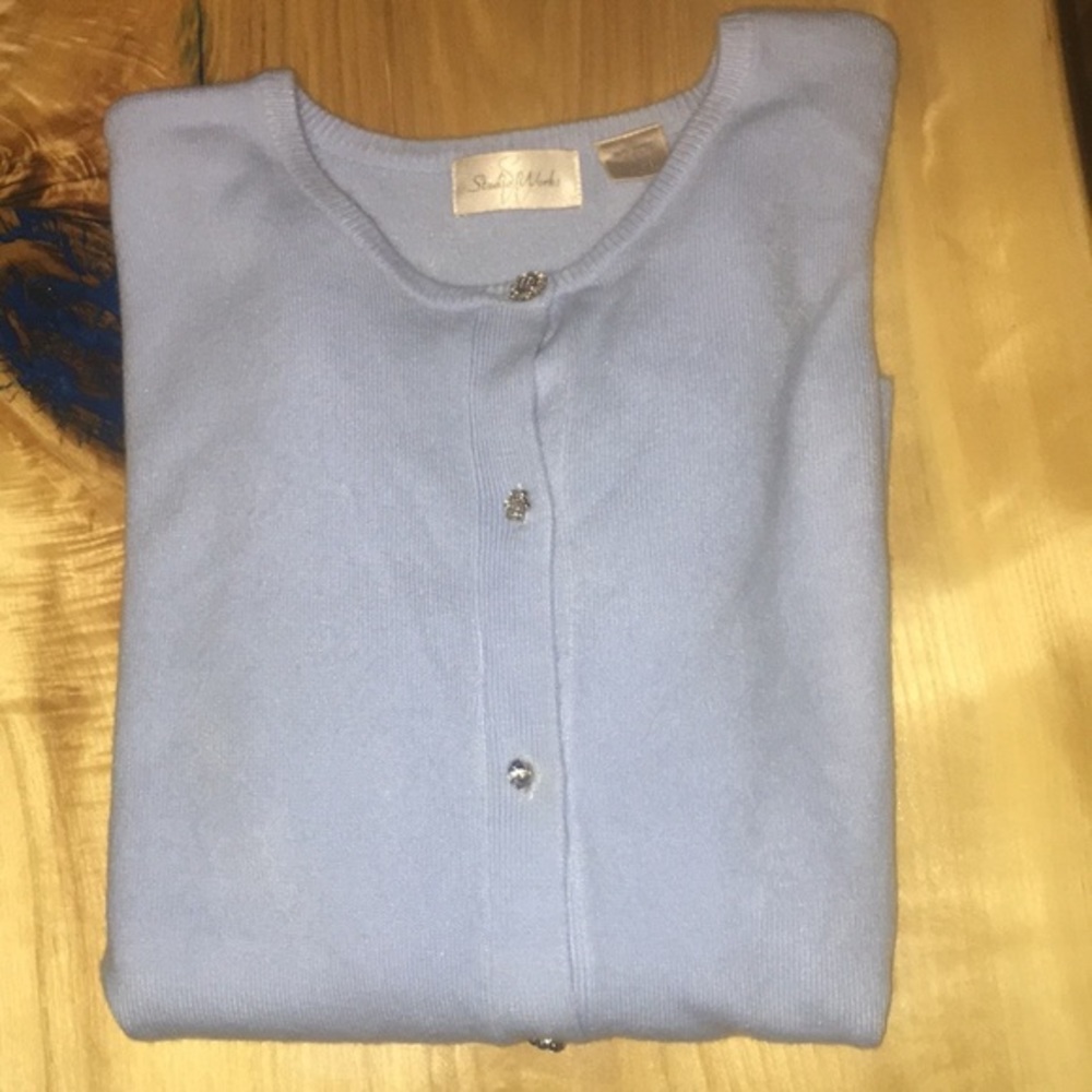 Light Blue Button Down Front Sweater - image 1